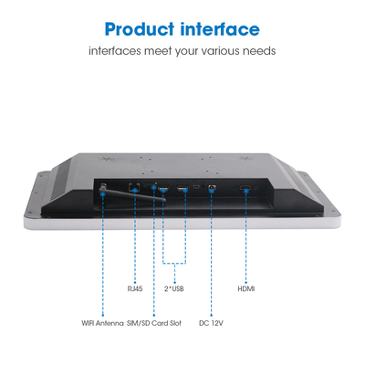 Black Rugged Android Touchscreen Panel PC Font Panel Mount с RS232 и 8G/16G/32 EMMC хранилищем
